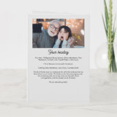 9モダン – 写真折り畳み式葬儀/生活お祝い プログラム (裏面)