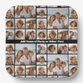 9ユニークフォトコラージュとオプションの背景 ペーパープレート (正面)