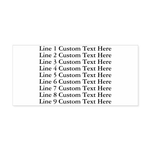 9ラインカスタムゴムスタンプ付き木製ハンドル ラバースタンプ (インプリント)