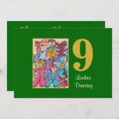 9レディース踊りかわいい動物カスタムのクリスマス シーズンカード (正面/裏面)