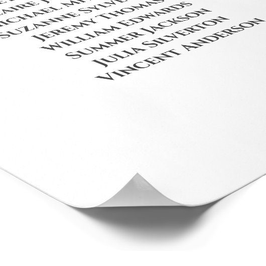 9レースのよう台結婚座席表ホワイトラベンダー ポスター (角)