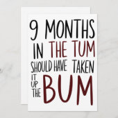 9ヶ月の間に彼はバムを取ったはずおもしろい 招待状 (正面/裏面)