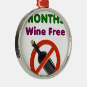 9ヶ月ワインフリー，妊婦，妊娠ベビー メタルオーナメント (右)