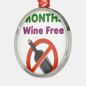 9ヶ月ワインフリー，妊婦，妊娠ベビー メタルオーナメント (左)