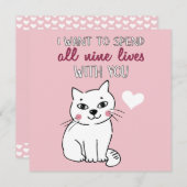 9人ともロマンチックな猫バレンタイン シーズンカード (正面/裏面)