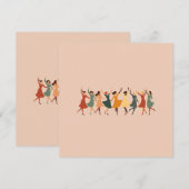 9人のダンシングレディー ミッドセンチュリー レトロ カットアウト 1 シーズンカード (正面/裏面)