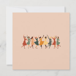 9人のダンシングレディー ミッドセンチュリー レトロ カットアウト 1 シーズンカード