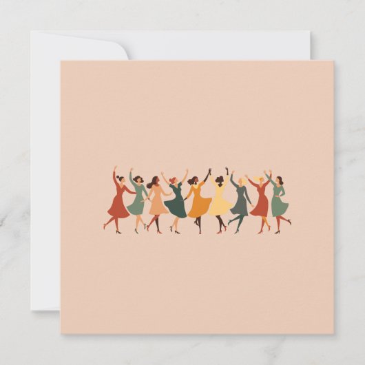 9人のダンシングレディー ミッドセンチュリー レトロ カットアウト 1 シーズンカード (正面)