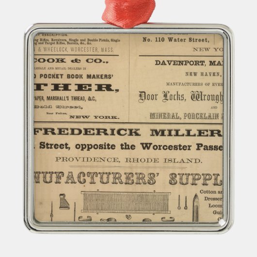 9人の会社による広告 メタルオーナメント (正面)