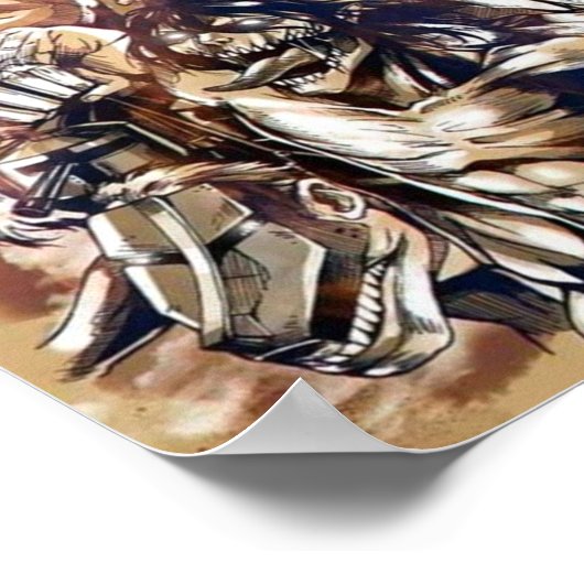 9人の巨人がタイタンを攻撃 ポスター (角)