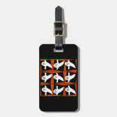 9人の幽霊のポップアートのハロウィンのティーおよびギフト ラゲッジタグ (正面縦)