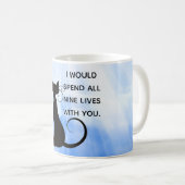 9人暮らしを猫と過ごす コーヒーマグカップ (正面右)