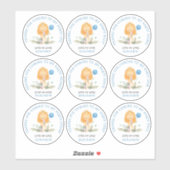 9個のゲスト名ブルーサンキューライオン シール (シート)