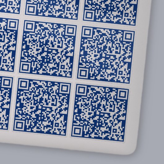 9個のスキャン可能な透明ネイビーブルーのQRコードを作成 シール