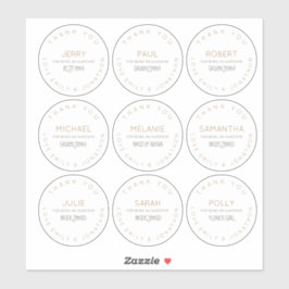 9個の個人名ありがとうブライダルパーティ小 シール