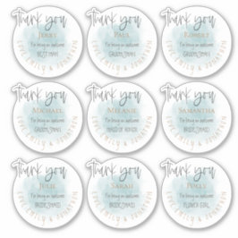 9個の名前ありがとうご連絡ブライダルパーティ シール