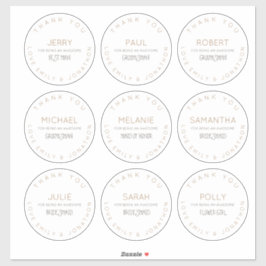 9個の名前ありがとうブライダルパーティ大 シール
