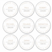 9個の名前ありがとうブライダルパーティ大 シール (正面)