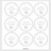 9個の名前ありがとうブライダルフローラ大 シール (シート)