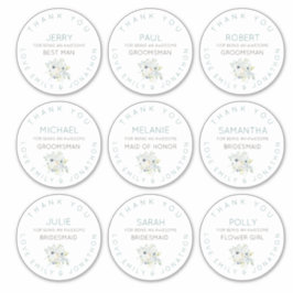 9個の名前ありがとうブライダルフローラ大 シール