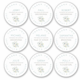 9個の名前ありがとうブライダルフローラ小 シール