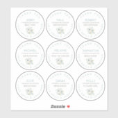 9個の名前ありがとうブライダルフローラ小 シール (シート)