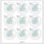 9個の名前ありがとうメッセージ結婚のティール（緑がかった色） シール (シート)
