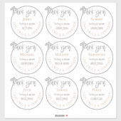 9個の名前ありがとうメッセージ結婚の白 シール (シート)