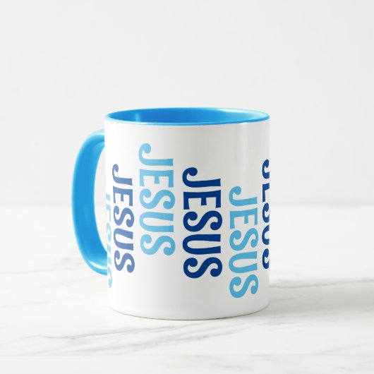 9倍イエスズブルーとホワイトマグカップ マグカップ (正面左)