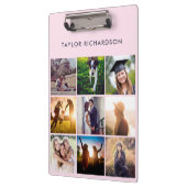 9写真のコラージュ|の赤面ピンクおよび海軍 クリップボード (左)