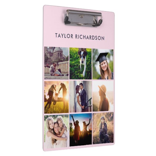 9写真のコラージュ|の赤面ピンクおよび海軍 クリップボード (右)