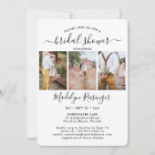 9写真エレガント書モダンブライダルシャワー 招待状 (正面)