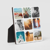 9写真テンプレートグリッドラウンドホワイトフレームプラーク フォトプラーク (正面)