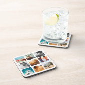 9写真テンプレートグリッド丸め白フレーム コースター (右側)