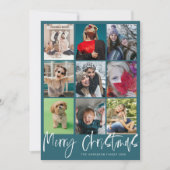 9写真メリークリスマスバウブルパターン シーズンカード (正面)