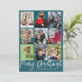 9写真メリークリスマスバウブルパターン シーズンカード (スタンド正面)