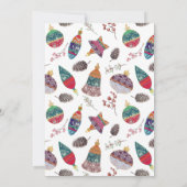 9写真メリークリスマスバウブルパターン シーズンカード (裏面)