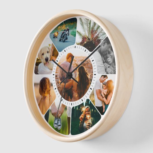 9写真丸い時計（丸） 壁時計 (傾斜)