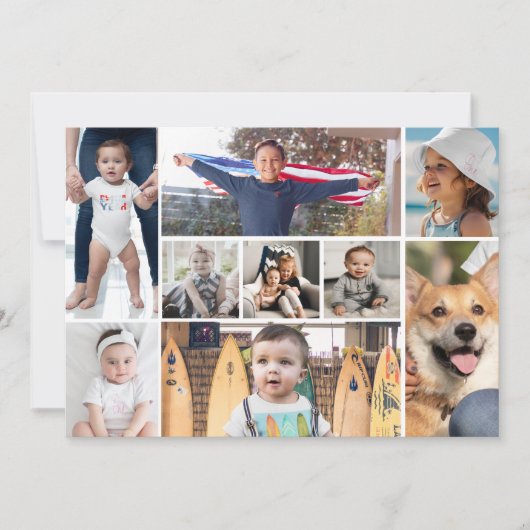 9写真写真コラージュ 招待状 (正面)