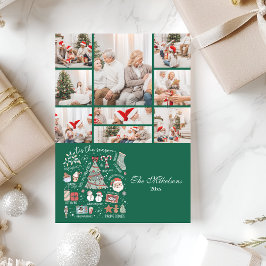 9写真Tis The Seasonレトログリーンクリスマス シーズンカード