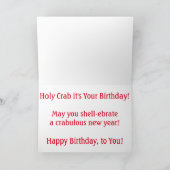 「9匹のスクリーン印刷されたカニ」誕生日カード カード (内部)
