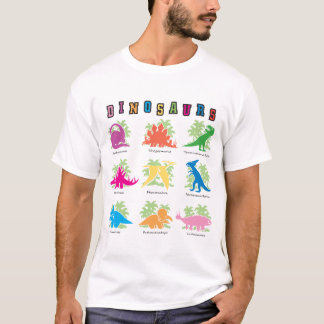 9匹の恐竜のTシャツ Tシャツ