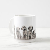 9匹の愛らしいDalmatian子犬 コーヒーマグカップ (正面左)
