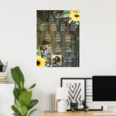 9台の木素朴のヒマワリ ポスター (ホームオフィス)