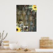 9台の木素朴のヒマワリ ポスター (キッチン)