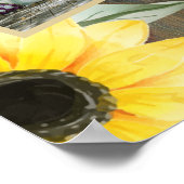 9台の木素朴のヒマワリ ポスター (角)