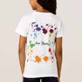 9名前アート絵画のパーティーのカラフル飛び Tシャツ (裏面)