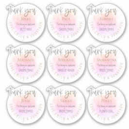 9名Thanks You Message Bridal Party Individual シール