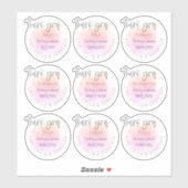 9名Thanks You Message Bridal Party Individual シール (シート)