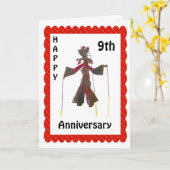 9周年おめでとう カード (黄色い花)